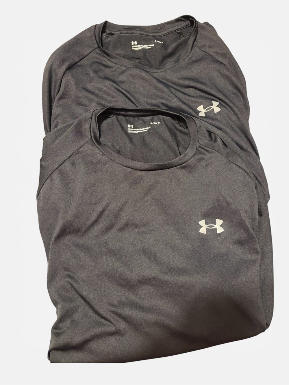 Lot of 2 Under Armour Black Loose Fit Long Sleeve Shirts Large